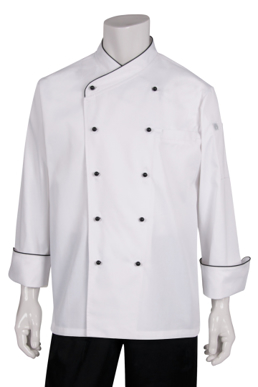 Picture of Chef Works - CCCB - Coogee Classic Chef Coat with Black Piping